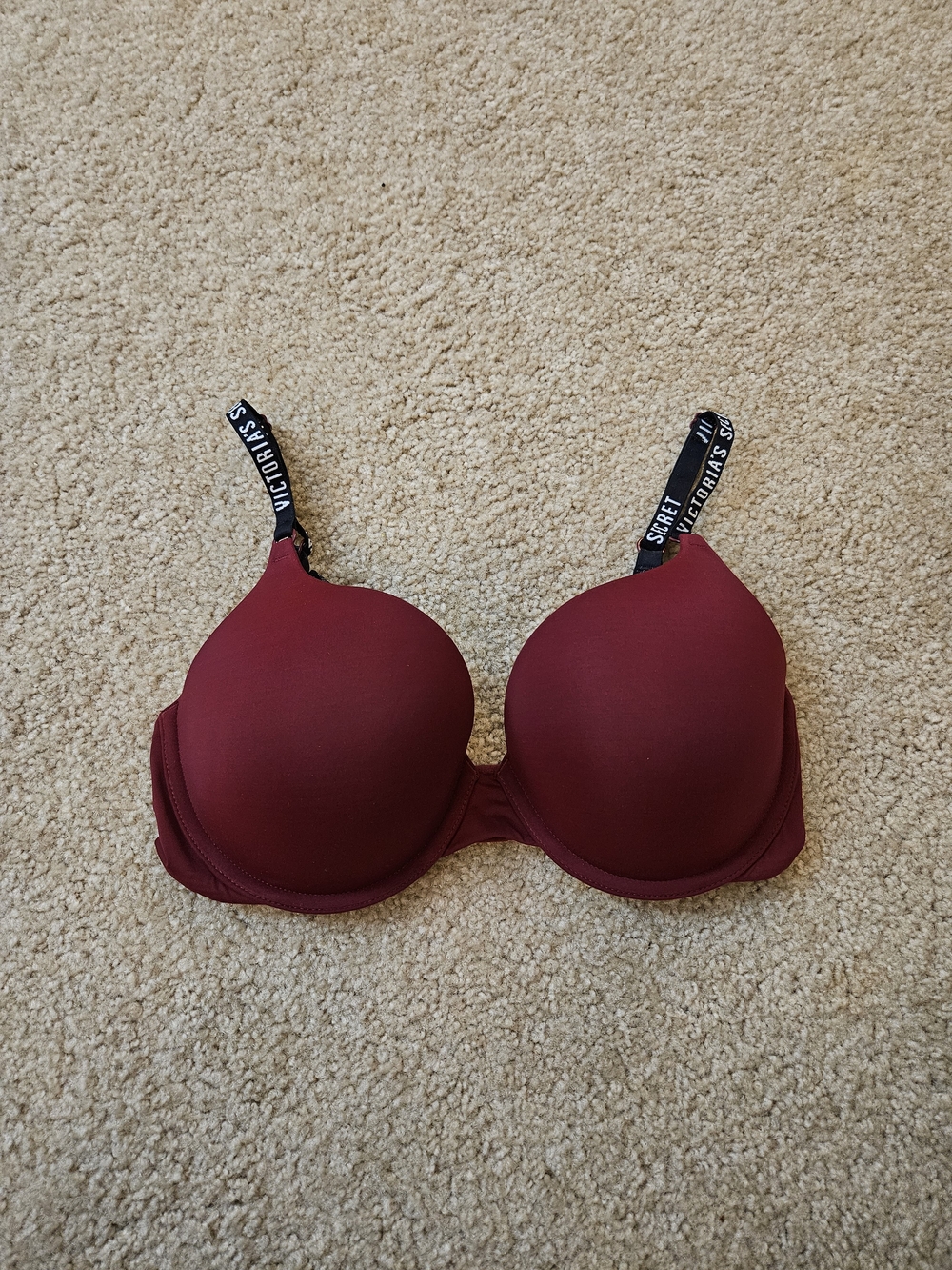 Victoria's Secret Women’s Perfect Shape Bra - Burgundy and Black Size 32DD